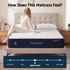 RoomSense Queen Mattress, 26cm Orthopedic Firm Mattress for Back Pain Relief, Pocket Spring Hybrid Mattress Queen Size for Home & Rental