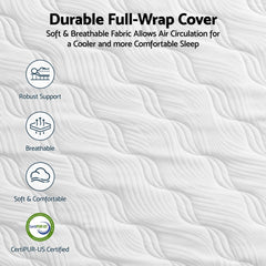 RoomSense Single Mattress, 26cm Orthopedic Firm Mattress for Back Pain Relief, Pocket Spring Hybrid Mattress King Size for Home & Rental