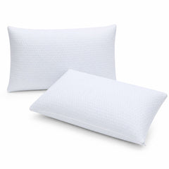 ROOMSENSE Cooling Memory Foam Pillow 2 Pack, Anti-Flattening Bed Pillows for Hot Sleepers, Adjustable Shredded Gel Side Sleeper Pillow for Neck Support, Washable Cover, 72x50x15cm