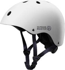 OutdoorMaster Youth & Kids Bike Helmet - Adjustable Multi-Sports Skateboard Helmet with Removable Liners for Balance Bike, Toddler Scooter, One Wheel Hoverboard-White-Large