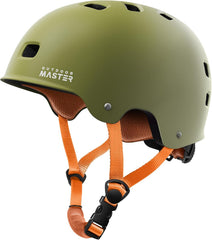 OutdoorMaster Skateboard Bike Helmet for Adults &Youth - Multi-Sport Certified Impact Resistant with 2 Removable Liners & Ventilation for Scooter-Matte Adventure Green-White-Small