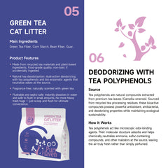 PurrHaven Green Tea Clumping Cat & Kitty Litter, 15kg (6 Pack),Dust Free,Natural Flusable,Easy to Clean,Odour Neutraliser,Rapid Liquid Absorption,Non-Toxic Formula