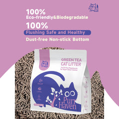 PurrHaven Tapioca Clumping Cat & Kitty Litter, 7.5kg (3 Pack),Dust Free,Easy to Clean,Odour Neutraliser,Rapid Liquid Absorption,Non-Toxic Formula