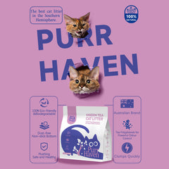 PurrHaven Tapioca Clumping Cat & Kitty Litter, 7.5kg (3 Pack),Dust Free,Easy to Clean,Odour Neutraliser,Rapid Liquid Absorption,Non-Toxic Formula
