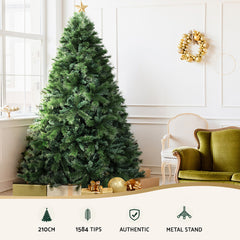 Jingle Jollys Christmas Tree 2.1M Xmas Tree Decorations Pine Needles 1584 Tips