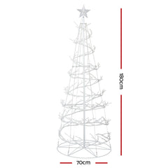 Jingle Jollys Christmas Tree 1.8M 6FT LED Xmas Decoration Cold White Lights