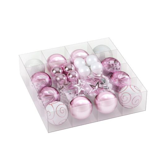 Jingle Jollys 33pcs Christmas Tree Decorations Set Baubles Ornaments Party Pink
