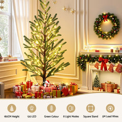 Jingle Jollys Christmas Tree 1.8M Pre-lit LED Xmas Tree 8 Modes Party Decoration