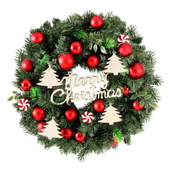 Jingle Jollys Christmas Wreath 40CM Xmas Garland Baubles Ornaments Party Decor