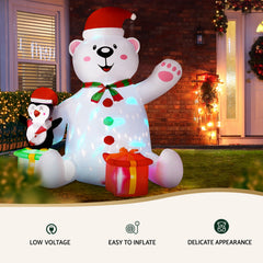 Jingle Jollys Christmas Inflatable Bear 1.8M Height LED Outdoor Decorations Illuminated