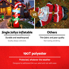 Jingle Jollys Christmas Inflatable Candy Pole 2.4M Illuminated Decorations