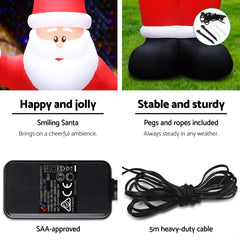 Jingle Jollys Christmas Inflatable Santa 5M Illuminated Decorations