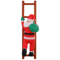 Jingle Jollys Christmas Inflatable Santa Climbing Ladder 2.45M Height LED Decorations Illuminated