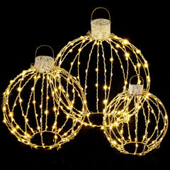 Jingle Jollys Christmas Lights 320 LED Fairy Light 3pcs Ball Decorations Set