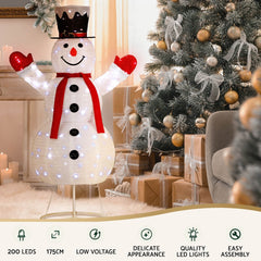 Jingle Jollys Christmas Lights 200 LED 175cm Fairy Light Snowman Decorations