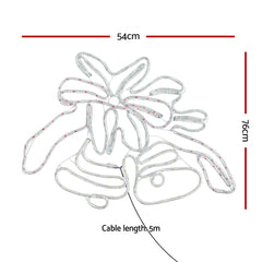 Jingle Jollys Christmas Lights 76cm Bells 216 LED Decorations