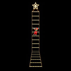 Jingle Jollys Christmas Ladder Lights Santa 3.4m 328LED Hanging Decor Warm White