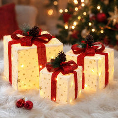 Jingle Jollys Christmas Decorations 3PC Lighted Gift Boxes Christmas Lights