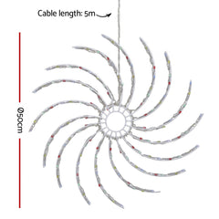 0.5M Christmas Lights 128 LED Spin Motif Light Decorations Jingle Jollys