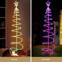 Jingle Jollys Christmas Tree 1.8m 100 RGB LED Rope Lights Xmas Trees Decoration