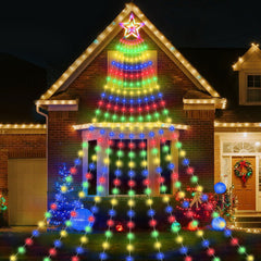 Jingle Jollys 3.8M Christmas Lights Waterfall String Light 340 LED