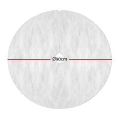 Jingle Jollys Christmas Tree Skirt 90cm Plush Xmas Fluffy Ornaments Decor White