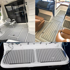 EVA Boat Flooring Mat Foam Boat Decking Faux Teak Marine Mat Boat Carpet Sea Deck Marine Flooring for Motorboat RV Yacht Kayak Surfboard 240cmx90cm