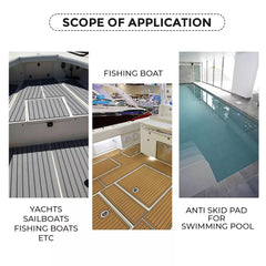 EVA Boat Flooring Mat Foam Boat Decking Faux Teak Marine Mat Boat Carpet Sea Deck Marine Flooring for Motorboat RV Yacht Kayak Surfboard 240cmx90cm
