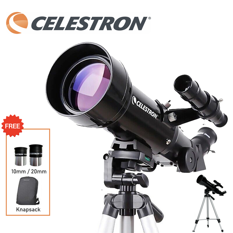 Celestron 70mm Travel Scope with Bonus Smartphone Adapter Portable Refractor Telescope Fully Coated Glass Optics Ideal Telescope for Beginners 70400