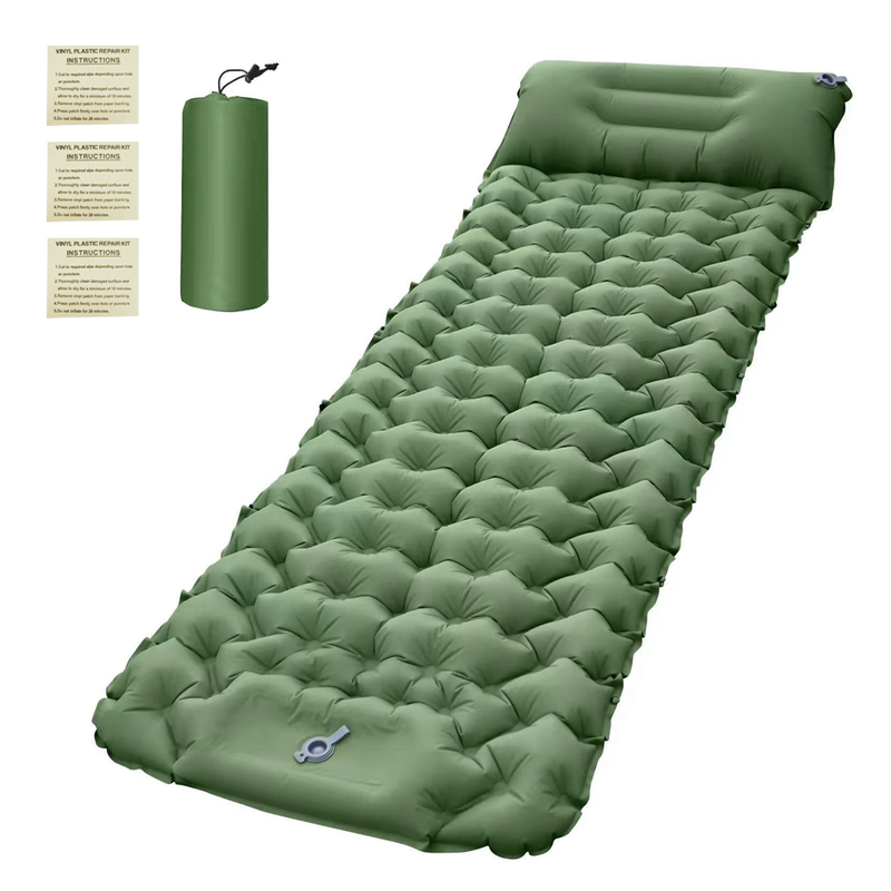 Double/Single Self-Inflating Mattress Camping Airbed Mat Sleeping Pad with Pump and Pillow for camp hiking beach