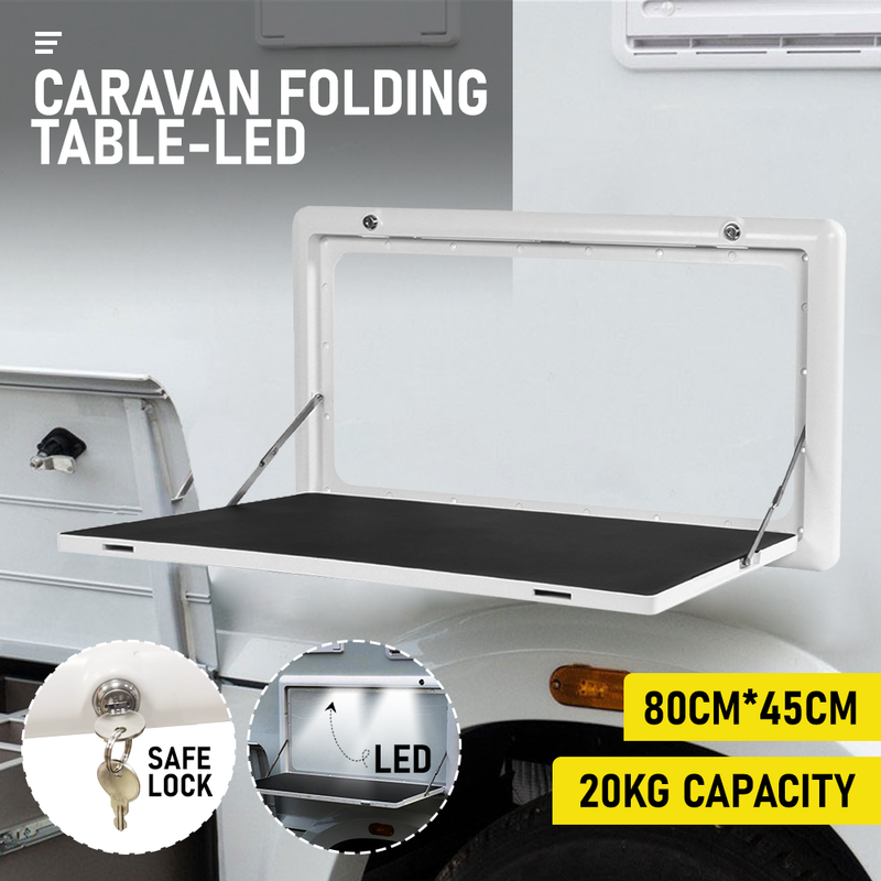 Caravan Picnic Table 800mm x 450mm 12v LED light For Caravan RV