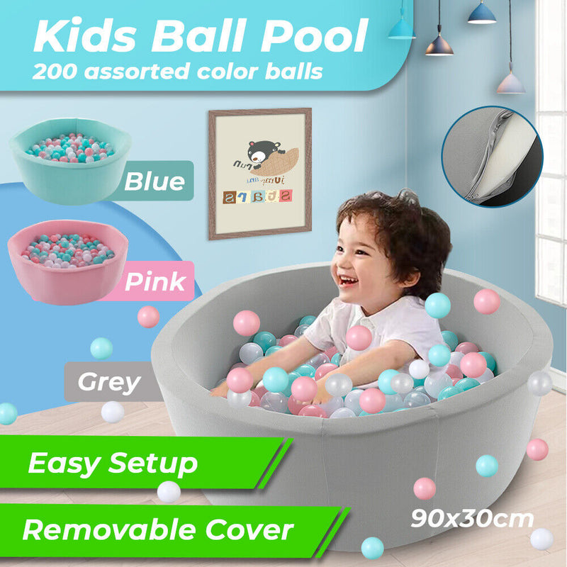 Kids Ocean Ball Play Pit Foam Pool Child Toy 90x30cm Pink