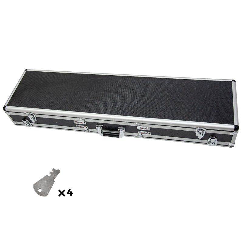 2 in 1 Hard Gun Case Aluminium Tough Double Sided Hunting Safes Rifle Shot Case Lightweight Carry Boxes Foam Padded Protection Lockable with Keys
