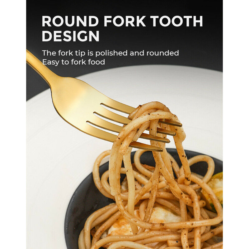 Gold Cutlery Set  Kitchen Fork Knife Spoon Gift 16pcs or 24pcs Dishwasher Safe