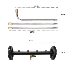 Alston Pressure Water Spray Car Undercarriage Cleaner Washer Max 4000PSI Chassis Washer Surface Cleaner 1/4 Quick Connector with Wands for Car Ground Cleaning