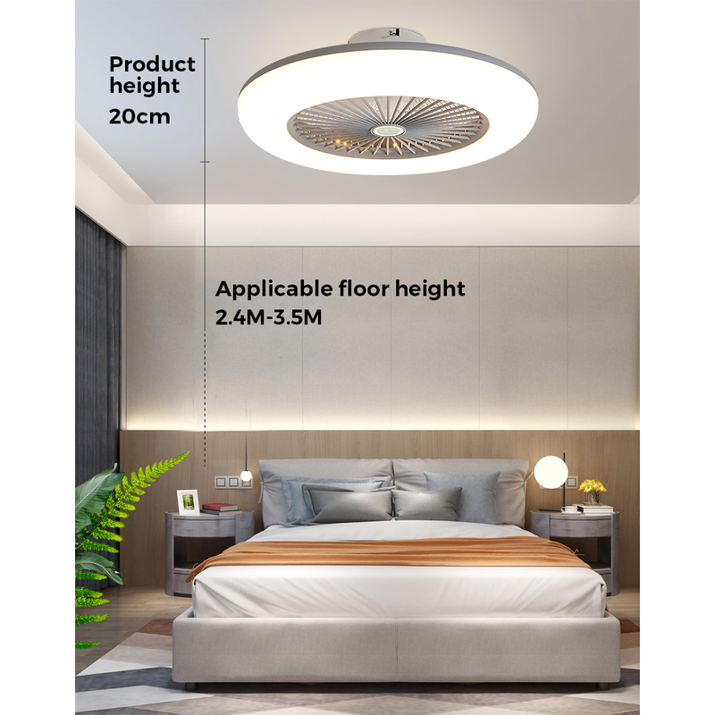 White LED Ceiling Fan Light Smart APP Remote Control