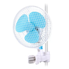 Portable 20W 2 Speed Hydroponic 6" Clip-on Fan 90 Degree Oscillating Clip Fan 230mm Auto Wave Grow Tent Pole Design Super quiet for Hydroponic
