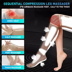 Electric Leg Massager with Air Compression for Circulаtiоn Rеlаxаtiоn Dark Gray