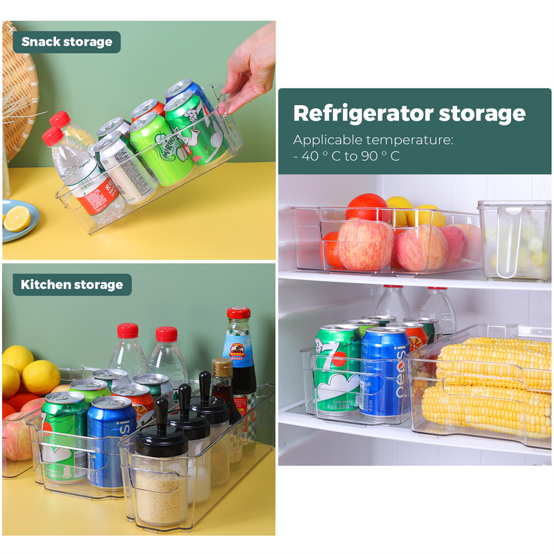 Fridge Organizer Pantry Container Set of 8 Include Cleaning Sponge And Label Stickers
