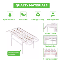 36 Plant Sites Hydroponic Grow Tool Kits Vegetable Garden Planting System Grow Site With 220V Water Pump and Sponge for Leafy Vegetable Home