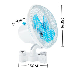 Portable 20W 2 Speed Hydroponic 6" Clip-on Fan 90 Degree Oscillating Clip Fan 230mm Auto Wave Grow Tent Pole Design Super quiet for Hydroponic