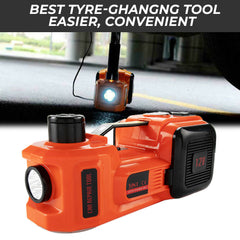Electric Car Jack 5 Ton 12V DC Lifting Range 15-45cm, Electric Hydraulic Floor Jack Lift with Impact Wrench and Safety Hammer for Car SUV Sedan