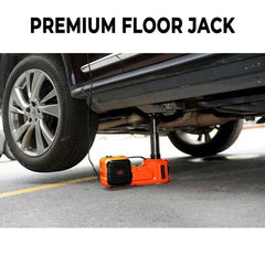 Electric Car Jack 5 Ton 12V DC Lifting Range 15-45cm, Electric Hydraulic Floor Jack Lift with Impact Wrench and Safety Hammer for Car SUV Sedan