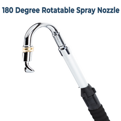 Stainless Steel Pressure Washer Gutter Cleaner Aluminium Alloy Water Fed Pole for Gutter Cleaning 180 Rotatable Nozzle Max 1.75m With Curved End