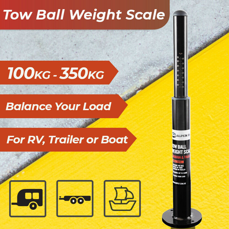 Alpen Outdoor Tow Ball Weight Scale Tongue Weight Scale Gauge Weight Check With Indicator For Safe Towing of Caravan Trailer RV Boat 100kg-350kg