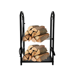 Firewood Rack Fireplace Tool Rack Indoor Wood Holders Fireplace Outdoor Log Holder Rack Lumber Storage Stacking Black Stove Wrought Iron