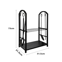 Firewood Rack Fireplace Tool Rack Indoor Wood Holders Fireplace Outdoor Log Holder Rack Lumber Storage Stacking Black Stove Wrought Iron