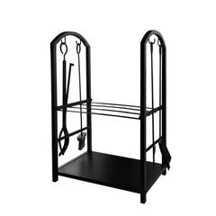 Firewood Rack Fireplace Tool Rack Indoor Wood Holders Fireplace Outdoor Log Holder Rack Lumber Storage Stacking Black Stove Wrought Iron