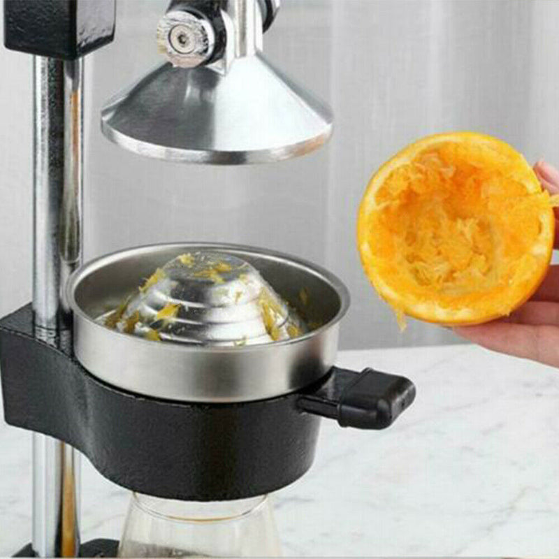 Manual Hand Press Juicer Commercial 304 Stainless Steel Fruit Extractor Squeezer Orange Citrus Juicer Presser with Non Slip Base and Elongated Handle