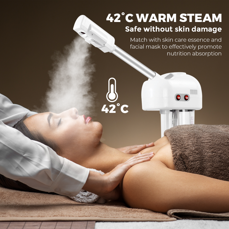 Professional Facial Steamer Upgrade with 5X Magnifying Lamp and Timer Facial Humidifier Skin Care Beauty Spa Salon Machine Adjustable CE Approve
